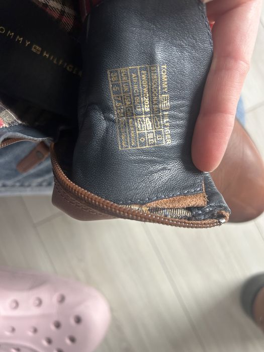 Botki Tommy Hilfiger skóra 38 brązowe sztyblety