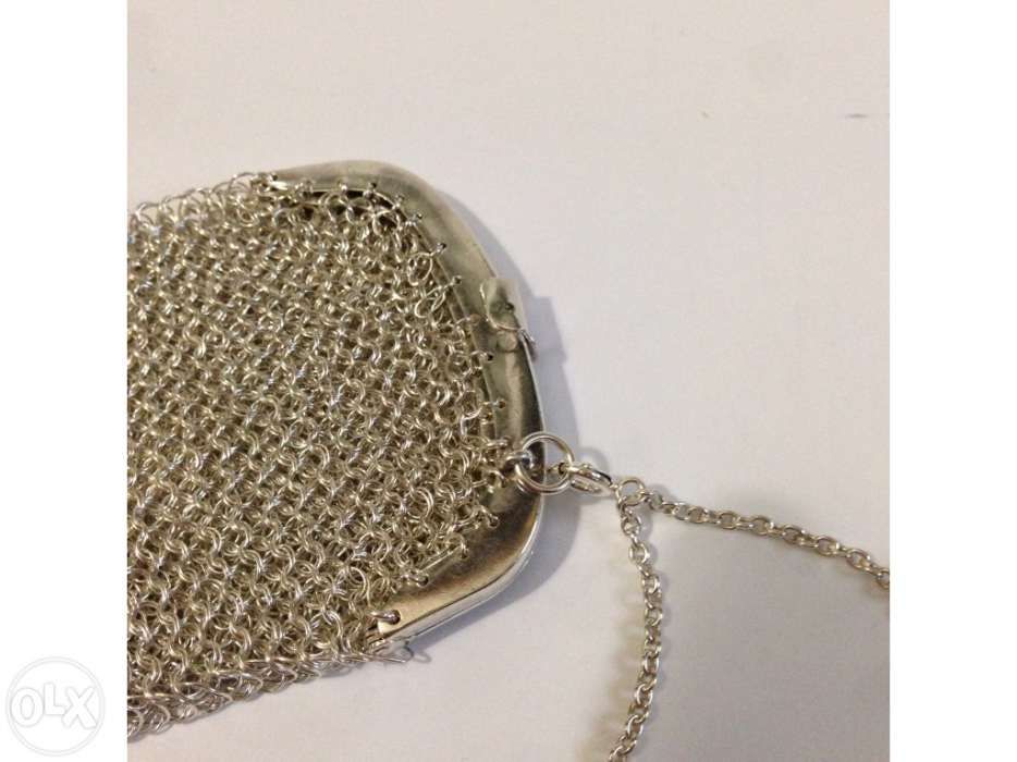 Carteira / porta moedas  em prata com três divisões