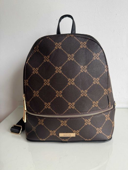 Plecak Synonyme Georges Rech duży brązowy elegancki skóra ekologiczna