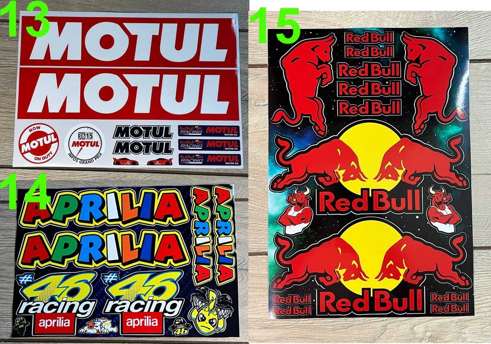 Наклейки на мото пластик. Спонсор пак вінілові