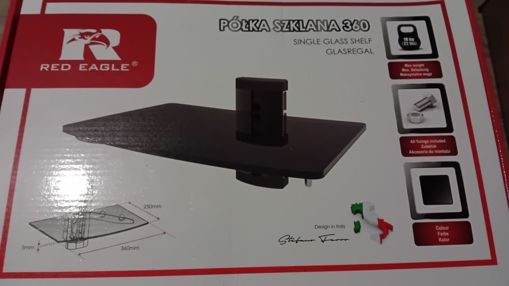 Półka szklana pod telewizor.