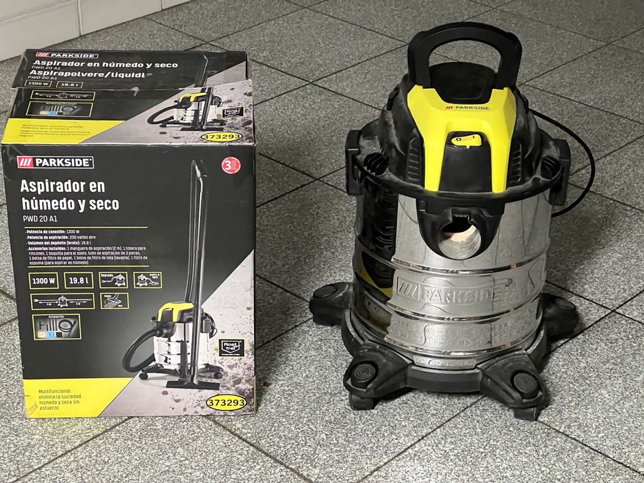 Aspirador de Obra Parkside 1300W – Húmido e Seco – 19,8L