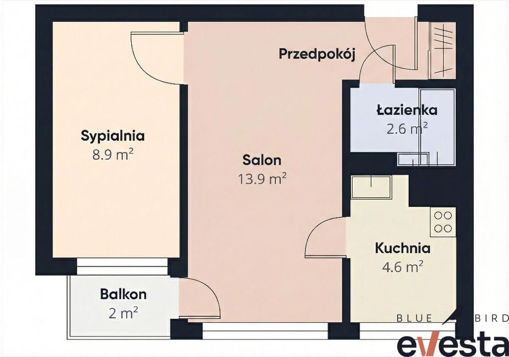 Wrocław, Obornicka – 2 pokoje, balkon