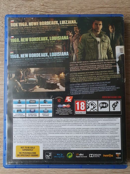 Mafia 3, PS4 ///Napisy PL, kompletna z mapą/// super stan!!