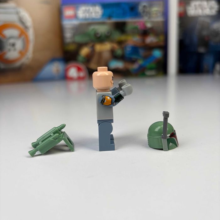 Фігурка Lego Boba Fett Pauldron Helmet Jet Pack Star Wars sw0610 75060 Б/У Оригінальна фігурка ЛЕГО Боба Фет Зоряні Війни Лего асортимент