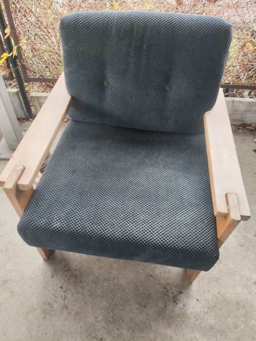 Fotel heban lux PRL VINTAGE fabryka Swarzędz