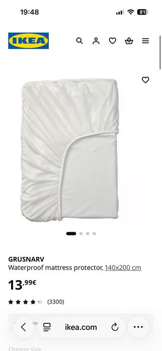 Cama IKEA + Colchão ANNELAND (140x200) COMO NOVOS