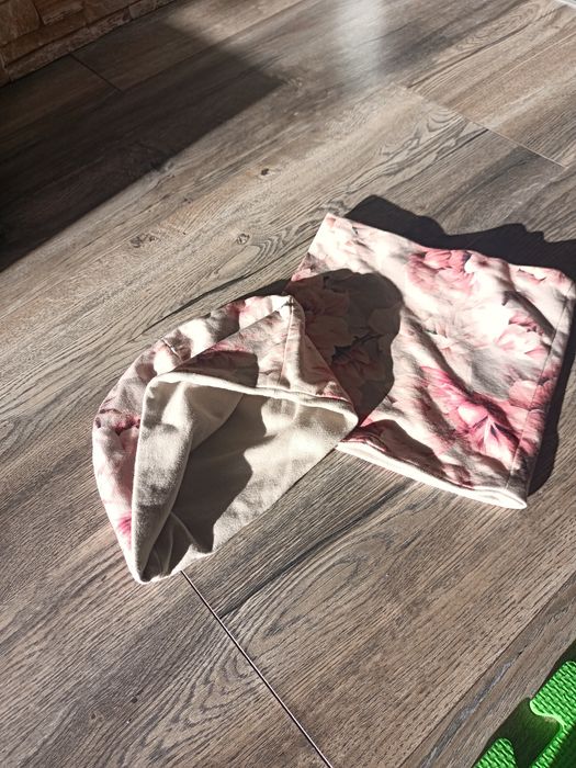 Czapka, szalik handmade komplet dwustronne dla dziewczynki