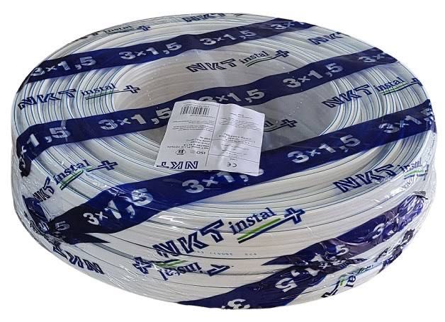 Przewód kabel płaski YDYp 3x1,5 750V 100m NKT - nowy
