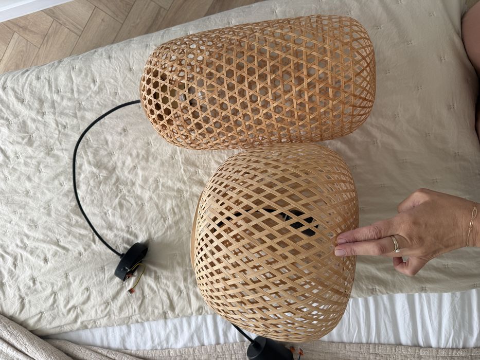 Zestaw dwóch lamp, bambus, boho. Okazja!