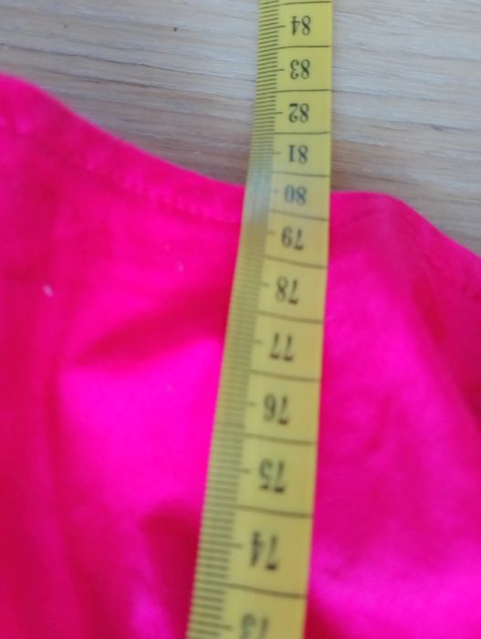 Sukienka bez rękawów  bąbka fuksja+biel M/L r.