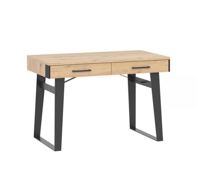 Biurko Loft industrialne z szufladami 118x64 dąb artisan Agata Meble