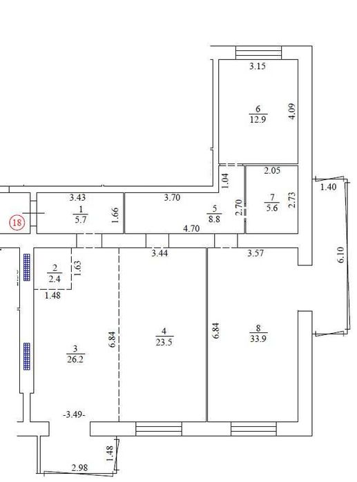 2х кімнатна + кухня-вітальня 118,6 м² в ЦЕНТРІ (Преміум клас)