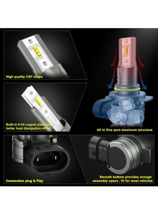 Sycreek Lâmpadas 9012 HIR2 LED carro