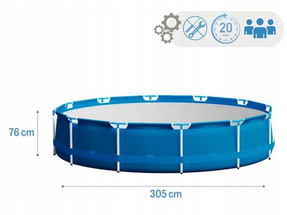 Basen stelażowy Bestway 305x76 + pompa, filtr + GRATIS dozownik chemii
