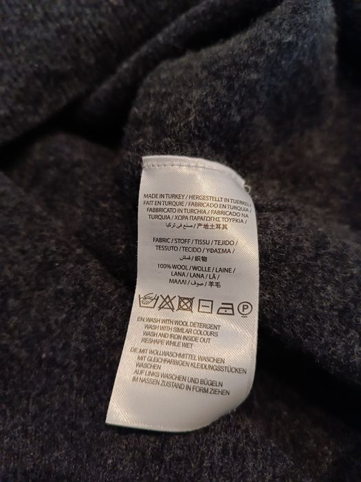 Sweter Gant Wełniany Jagnięca Wełna Oryginalny Ciepły Męski L