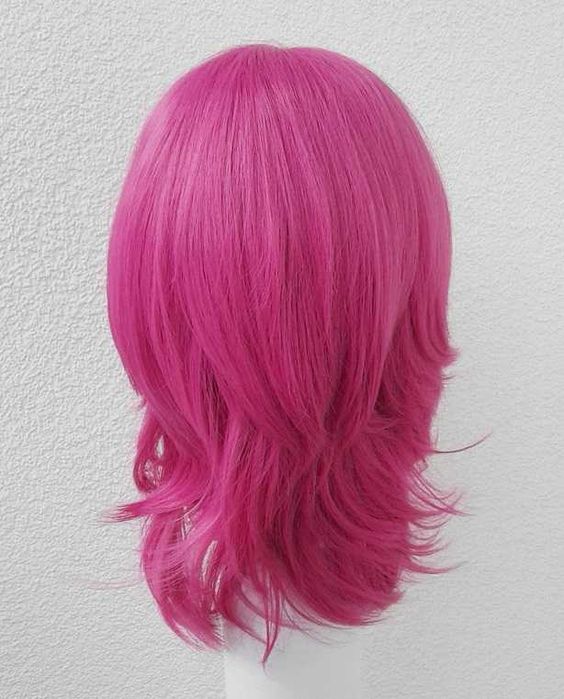 Romance Saja KPop Demon Hunters różowa magenta peruka cosplay wig
