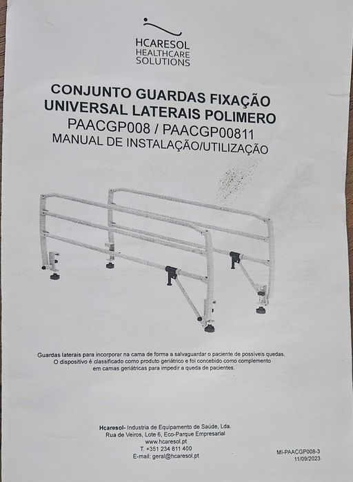 Cama articulada com barras de protecção pouco usada
