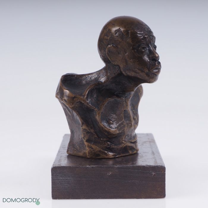 Rzeźba popiersie mężczyzny, brąz patynowany