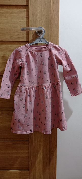 Sukienka sweterkowa w sowy Cool Club rozmiar 98