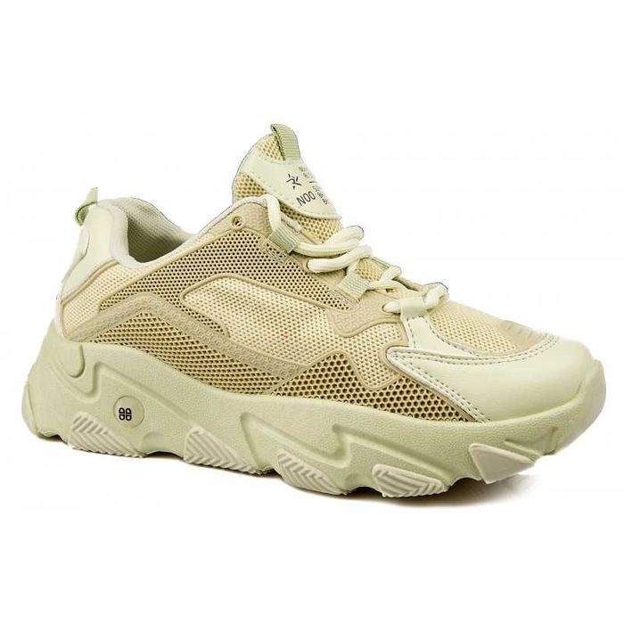 Sportowe sneakersy na grubej podeszwie zielone r 38