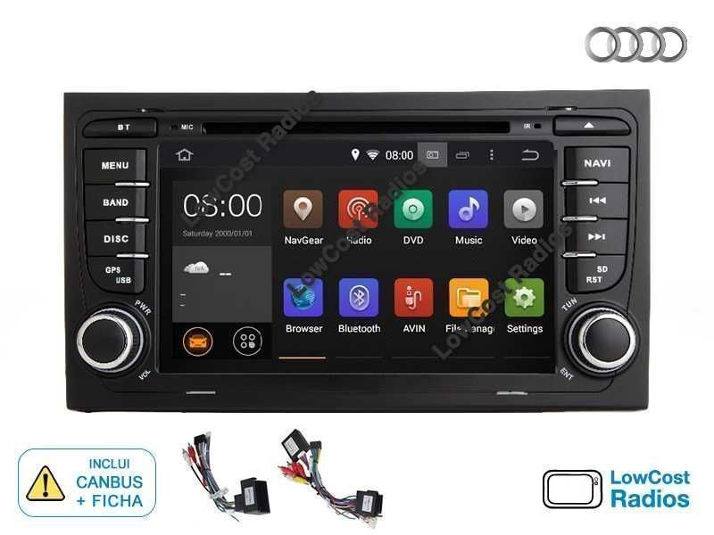 *Auto Rádio GPS 7" ou 9" | AUDI A4 (2002 a 2008) | ANDROID 15 • USB • DVD • BT | CARPLAY • ANDROID AUTO