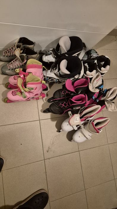 Zestaw łyżwy rolki buty narciarskie