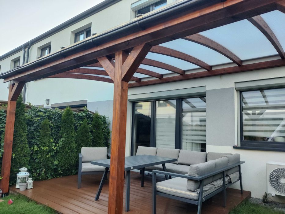 Zadaszenia tarasu z poliwęglanu,  tarasy z deski kompozytowej