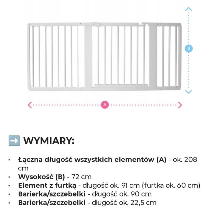 Bramka na schody zabezpieczenie dla dzieci barierka furtka schodowa