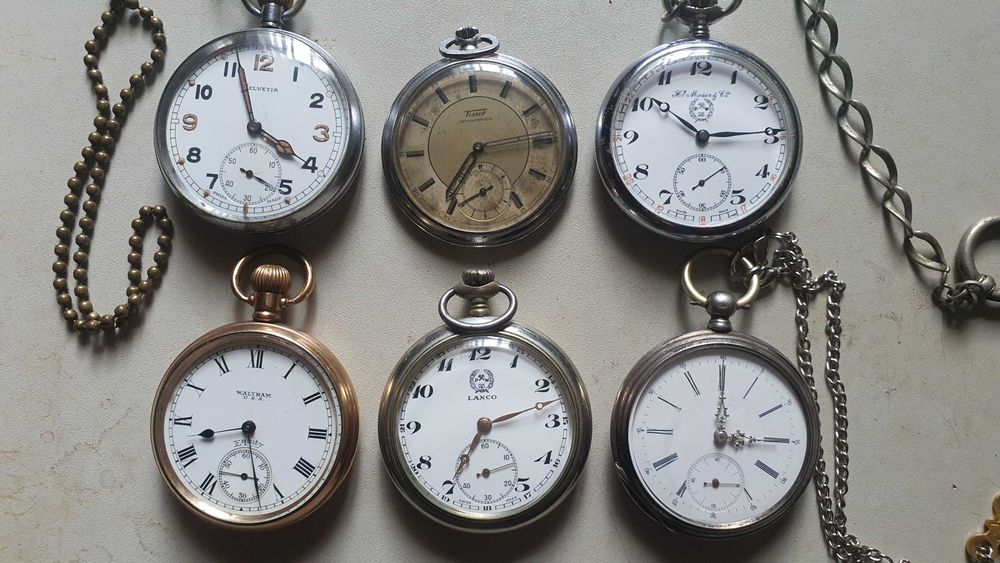omega - tissot - fortis - zegarek kieszonkowy - 3 szt