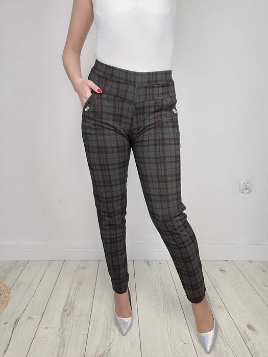 Spodnie rozm. S-6XL eleganckie w kratkę Tu kupujesz S/M
