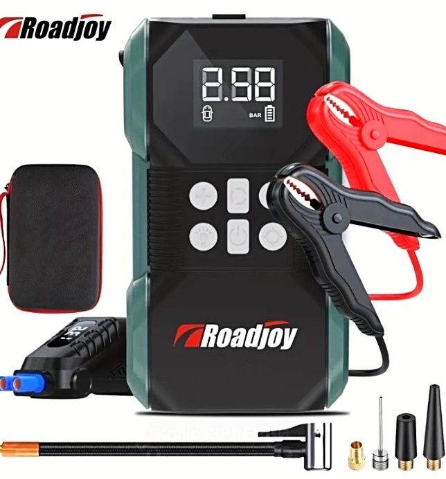 Бустер 4-в-1 потужний: пусковий+насос+павербанк+ліхтар