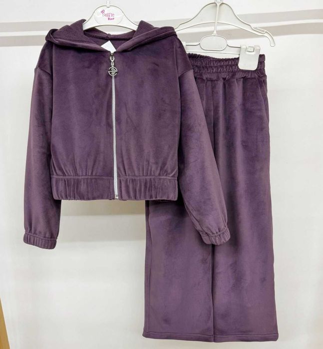 Теплий велюровий костюм 116-158 см велюр на хутрі + штани палаццо