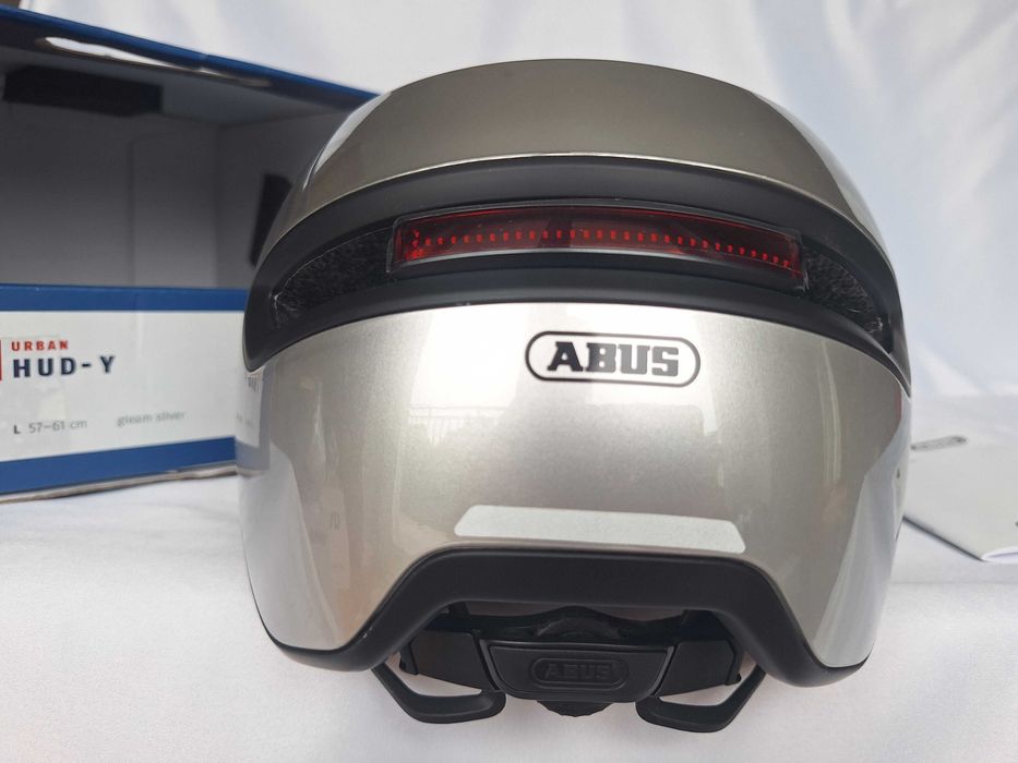 Kask rowerowy Abus Urban Hud-y LED Gleam Silver L 57-61cm