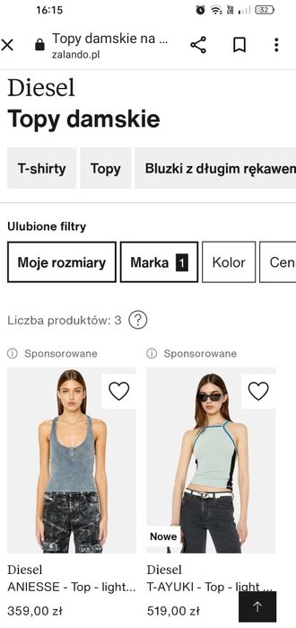 Diesel top w prążek rM
