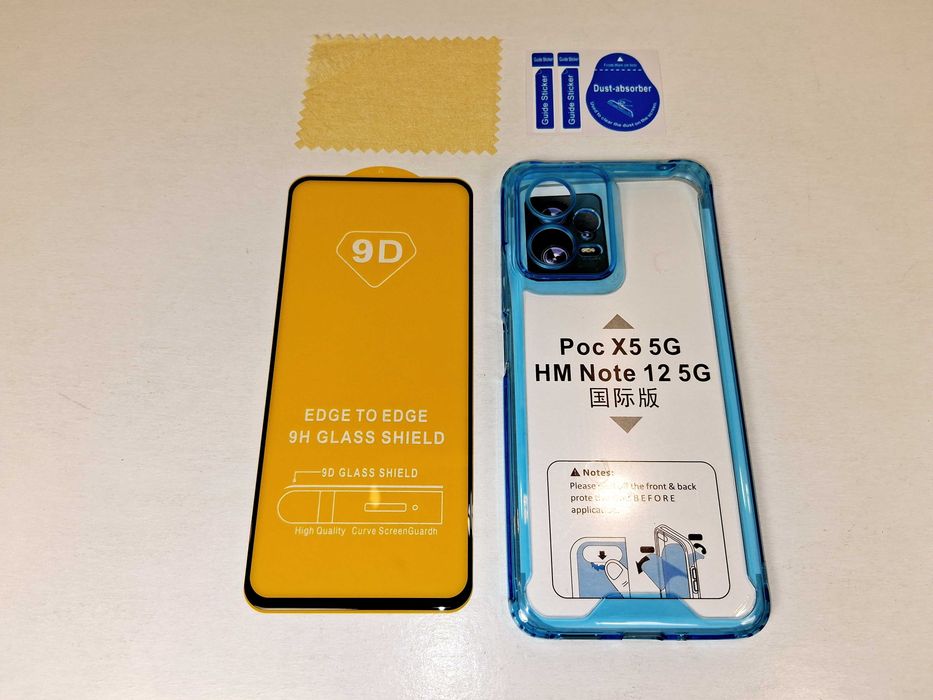 Z056 Etui Niebieskie Xiaomi Redmi Note 12 5G / Poco X5 5G + Szkło 9D
