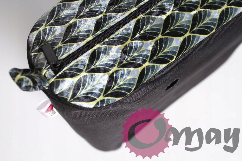 CZARNY organizer OBAG STANDARD szary welur wachlarze 2 kieszenie OMAY