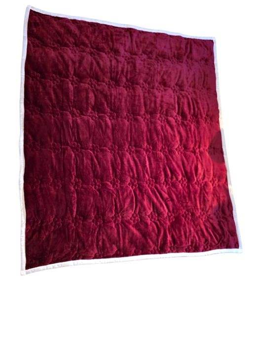 Gruby Flanelowy ciepły miękki koc wytłaczany bordowy 175x210cm Narzuta