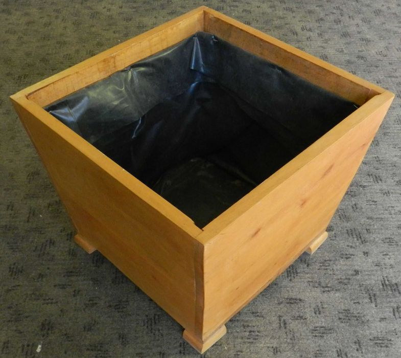 Drewniana donica, doniczka duża masywna stabilna, 46x46 cm