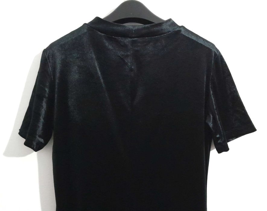 Vestido preto midi de veludo Zara Trafaluc Tam L