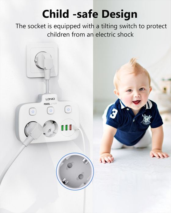 Удлинитель розетка usb - 6 в 1