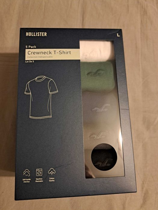 Hollister 5 pak koszulek Crewneck T-Shirt L