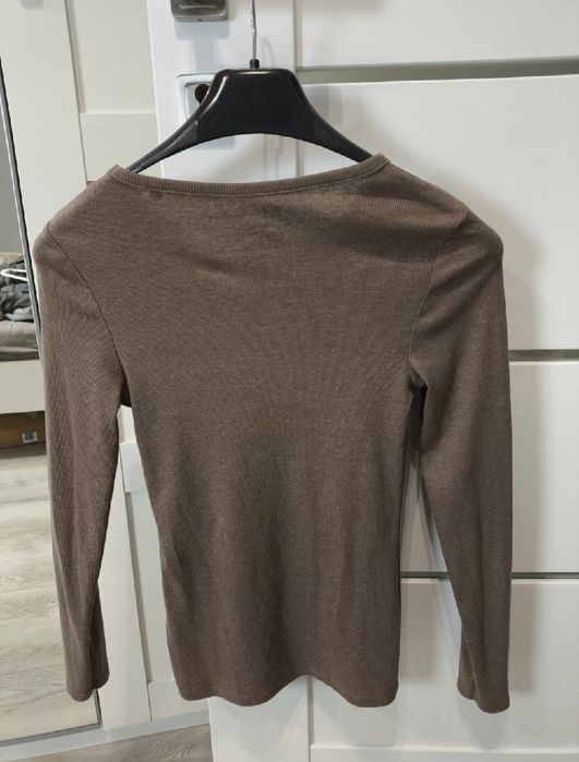 Bluzka prążkowana New Yorker FSBN Sister rozmiar M 2-pak czekolada/beż