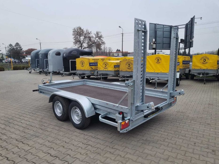 Przyczepa pod koparkę do 3500 kg najazdy stojąca SPAWANA 350x185cm ręk