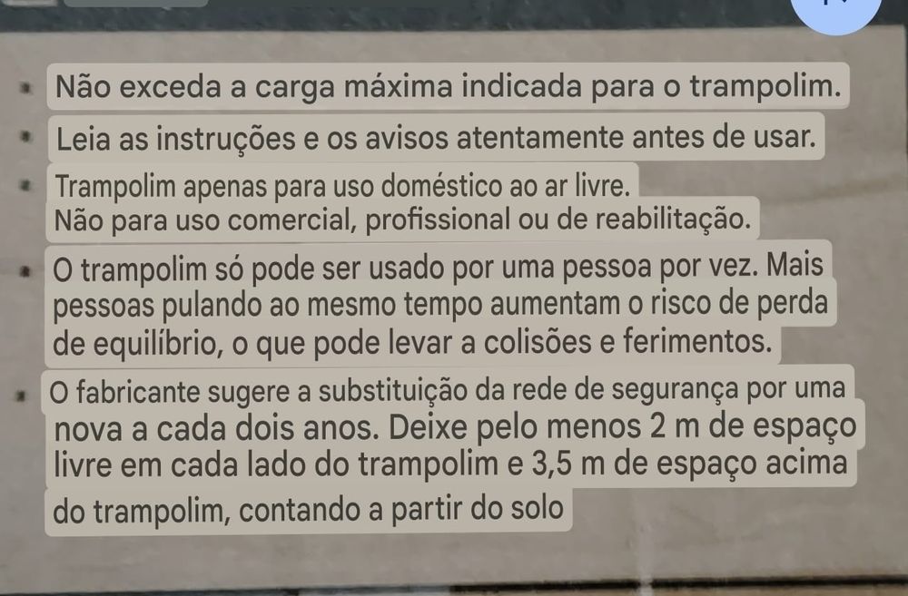 Trampolim como novo.