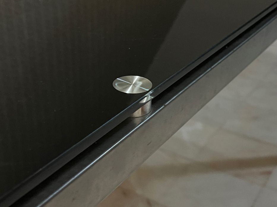 Mesa de vidro temperado preto