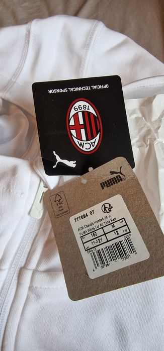 Casaco Puma Novo ACMilan Ziper-Branco Criança11/12
