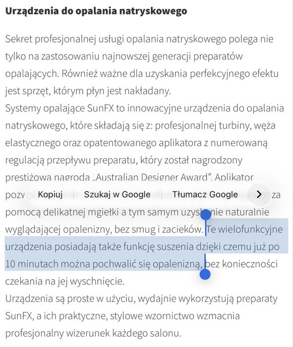 Zestaw do Opalania natryskowego SUN FX PRO