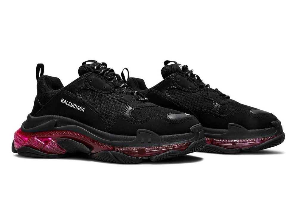 Женские кроссовки Balenciaga Triple S Clear Sole Black Neon Pink