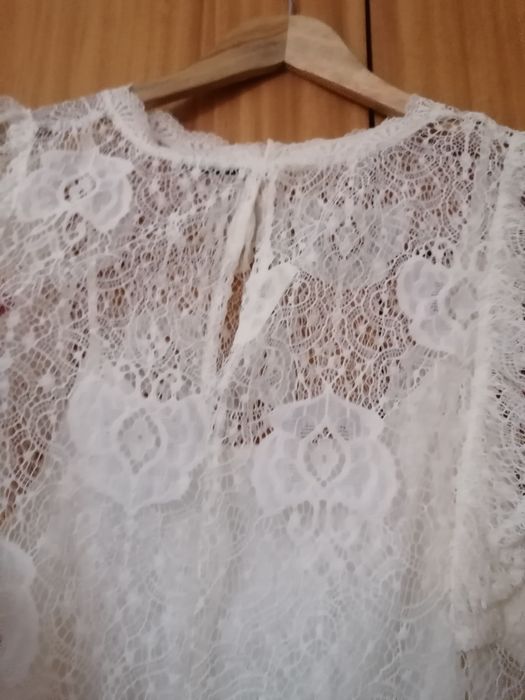 Top renda pérola Zara